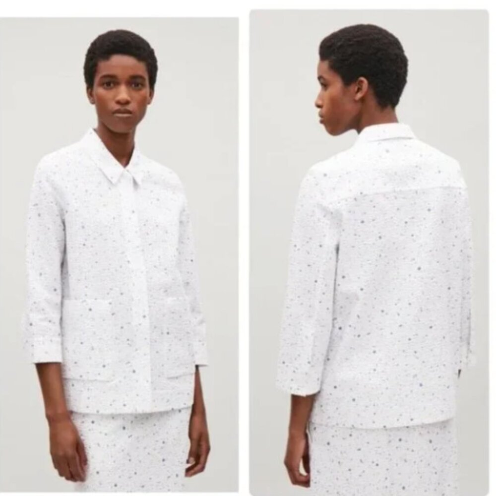 COS Seersucker A-Line Paint Splatter Shirt